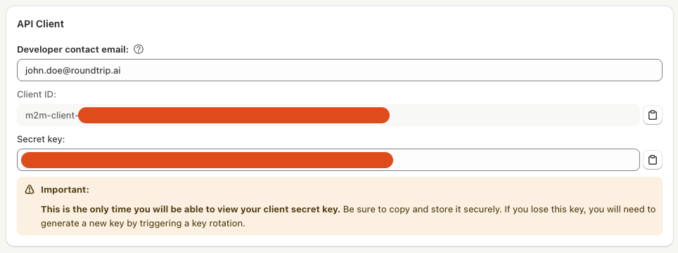 API Credentials